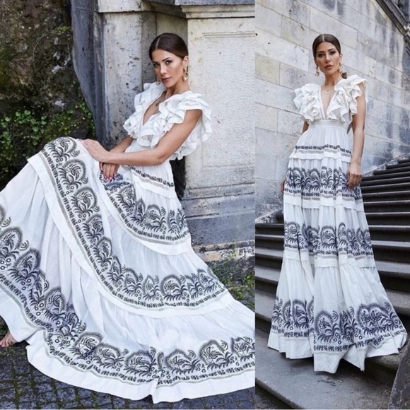 Ulla Johnson Marjorie Tiered Ruffle Maxi Dress Gown Size 2 - Picture 3 of 10